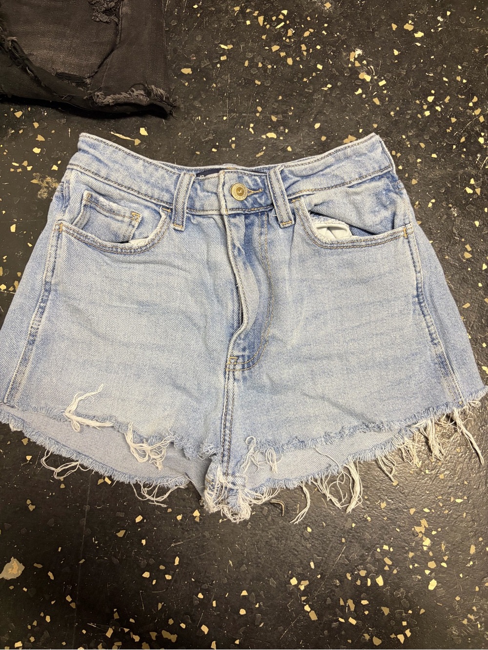 Hollister Light Blue Distressed Denim Cutoff Shorts